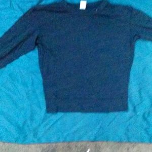 Women's plain dark grey long sleeved tee (cropped)